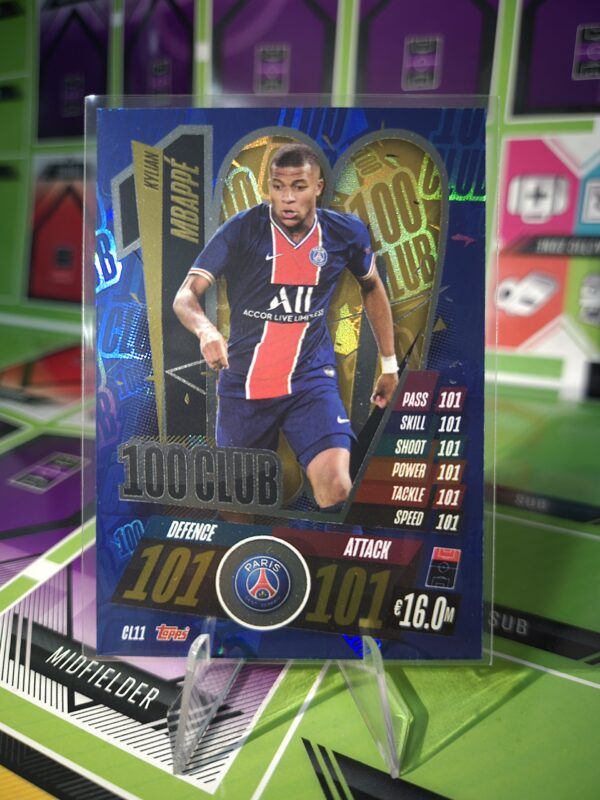 Mbappe Paris Saint Germain 100 club Match Attax 2020/21 Near mint