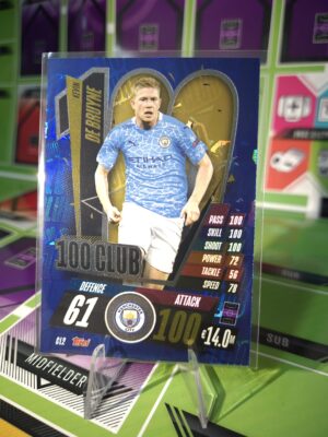 De Bruyne Manches City 100 club Match Attax 2020/21  Near mint