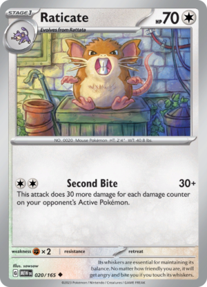 RATICATE Reverse Holo 020